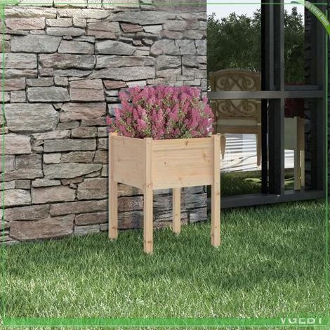 Jardinière d'extérieur - FAFEICY - 810799 - Bois de pin massif - 50x50x70 cm - Résistante aux intempéries (1/5)