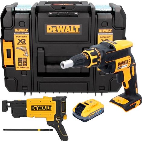 DeWalt DCF 620 NT Akku Trockenbauschrauber 18 V 30 Nm Brushless + 1x Powerstack Akku 5,0 Ah + TSTAK - ohne Ladegerät (1/5)
