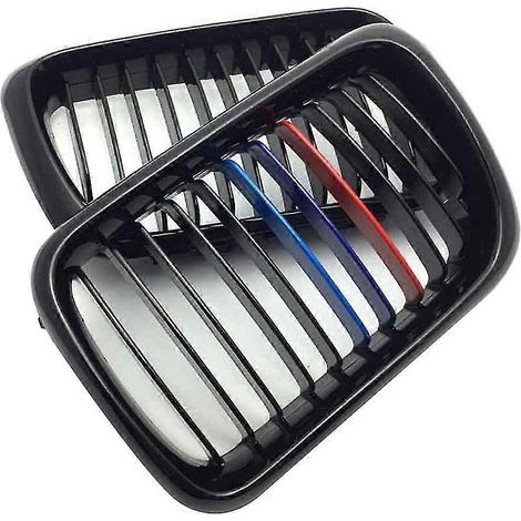 Calandre sport noire brillante avec grille en nid d'abeille pour capot avant de BMW Série 3 E36 (1997-1999), couleur M (1/5)