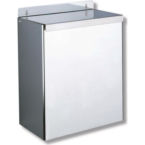 Delabie Poubelle rectangulaire ré-emboîtable fixation murale mD 13l inox poli brillant (1/2)