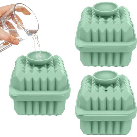 Lot de 3 moules à glace à cocktail réutilisables en silicone romboïde portable pour la maison, le réfrigérateur, la cuisine, le whisky, les cocktails et les boissons (1/5)