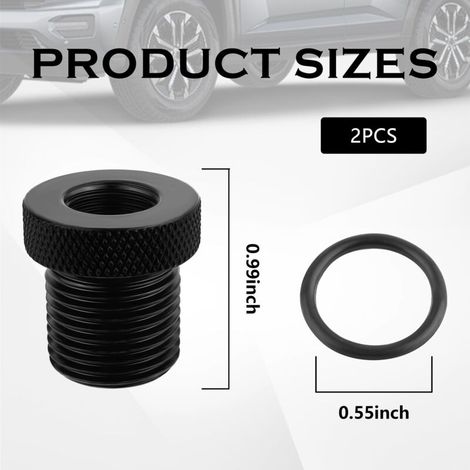 Adattatore per accessori automobilistici con rondelle, in acciaio resistente, da 1/2 x 28 a 3/4 x 16, ricambio per raccordi rotti, accessorio essenziale per auto, camion e SUV (confezione da 2) (1/4)
