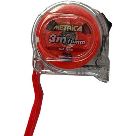 MASSBAND TRANSPARENT DOPPELTE TEILUNG ROT 3M METRICA - 38761