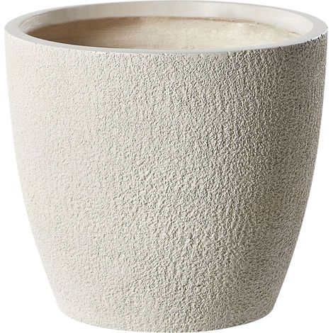 Vaso da fiori in argilla bianco sporco 36 x 36 x 32 cm Kannia