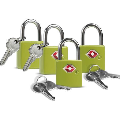 Cadenas pour bagages avec clés, cadenas de voyage 4 pièces, petit cadenas à clé identique, mini cadenas pour valise, fermeture éclair de sac à dos, sac, portefeuille (1/5)