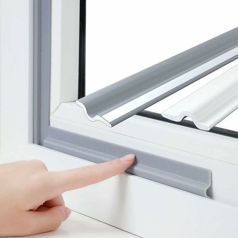 royaluxe - 118Inch/3M (segmenté) Gris Joint de Fenetre Isolant Phonique Boudin Porte,Bande Etancheite Anti Poussiere pour Fenetre en Mousse PU Autocollante,Anti Bruit Coupe Vent pour Fenetres Coulissa (1/5)