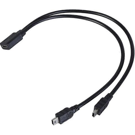 USB-C-Buchse auf doppeltes Mini-USB-5-Pin-Stecker-Splitter-Verlängerungskabel zum Laden