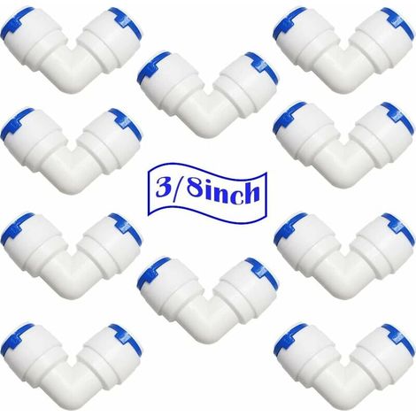 Raccord Rapide 3/8 Pouces - Pour Système Osmose Inverse RO - Raccord à Enfichage Sans Outil - 10 Pièces (1/5)