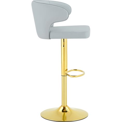 Lot de 2 tabourets de bar avec dossier, hauteur réglable, rotation 360°, piètement large avec repose-pieds, pour cuisine et bar (1/5)