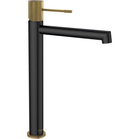 Sapho Solaris - Waschtischarmatur, schwarz matt/Gold WD006G (1/5)