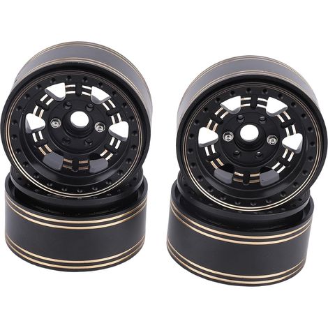 Jeu de Roues RC Beadlock en Laiton de 0,9 Pouces pour Voitures Miniatures à l'échelle 10-4 Pièces Jantes en Métal Usinées CNC avec 150 Vis et Tournevis (1/5)
