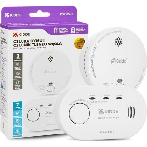 Czujnik czadu K5CO + czujka dymu 2030-DSR3 KIDDE