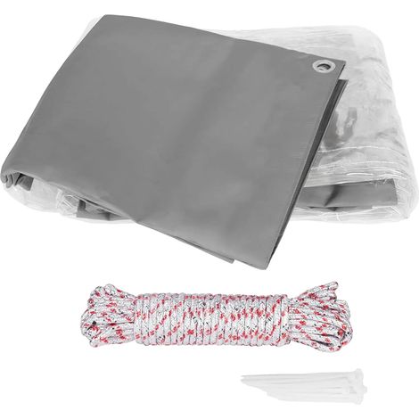 Telo di copertura per esterni, impermeabile, resistente ai raggi UV, grigio chiaro, H2.4xL2.1M (1/2)