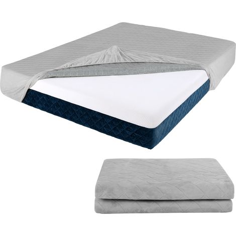 COSTWAY King Size Mattress Protector Luxury Super Soft Velvet Mattress Topper