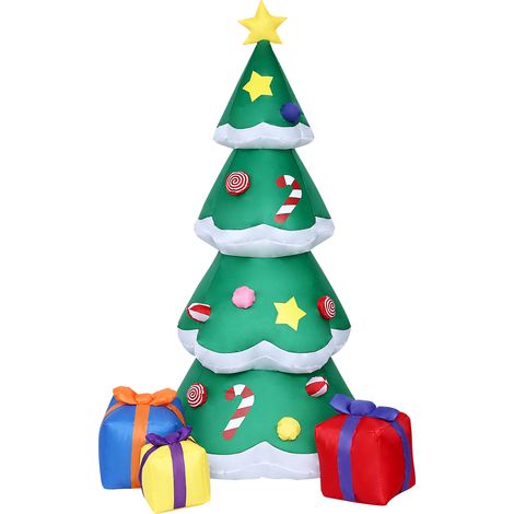 Sapin de Noël Gonflable LED 210cm avec Cadeaux - Décoration Magique pour Jardin et Intérieur  Installation Express 2 Min - Économie d'Énergie (1/5)