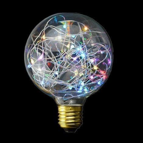 1 Ampoule LED E27 3W Globe G95 Edison Vintage Lumière Chaude 2400K Pour Décoration Intérieure (1/5)