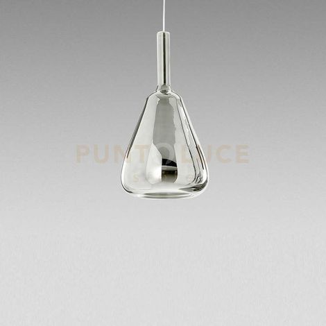 OFELIA S/11 MINI - VETRO CROMO SPECCHIATO E PORTALAMPADA BIANCO ATTACCO G9 CAVO TRASPARENTE SENZA BASE DI ATTACCO D.14CM H.26,7CM