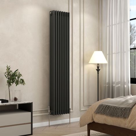 AVER-GROWTH 4 Column Traditional Cast Iron Style Radiator Anthracite 1800x380mm (1/5)