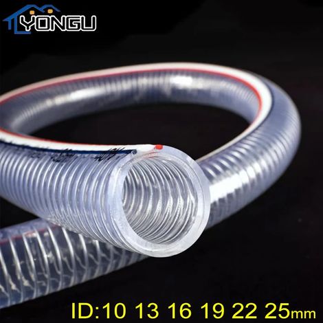 Tuyau de plomberie en PVC souple transparent de haute qualité (16 x 21 mm - 5 mètres) avec fil d'acier pour pompe à eau et tube flexible pour huile (1/5)