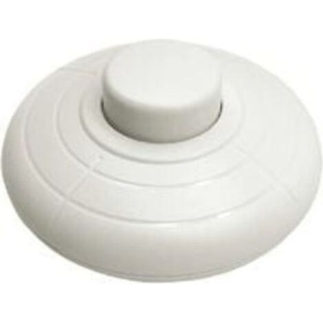 1 Pcs Interrupteur à pied rond Blanc Interrupteur à commande au pied pour Lampadaire Et Lampe De Table