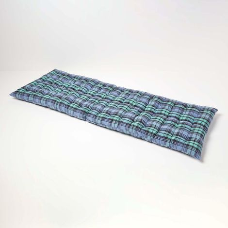 HOMESCAPES Blackwatch Tartan Bench Cushion 3 Seater