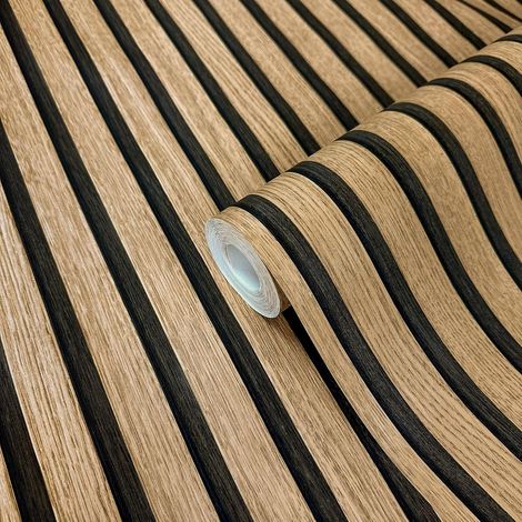 Papel pintado escandinavo con efecto madera, 10,05 × 0,45 m, 3D/acústico, Alemania.
