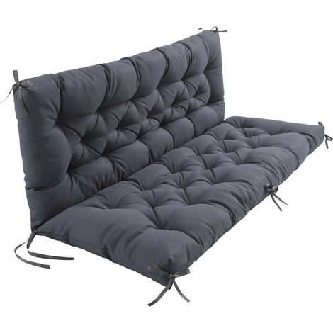 Garden Bench Cushions, Outdoor Bench Cushion, Garden Swing Seat Cushion, Hollywood Style Swing Seat Cushion (Dark Grey, 150x50x50cm) (1/5)