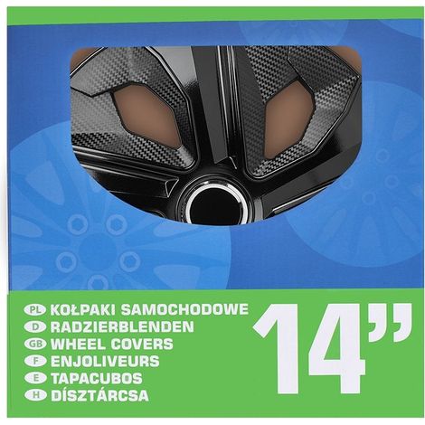 Ensemble denjoliveurs de roue noir carbone 14 pouces 4 pieces (1/5)