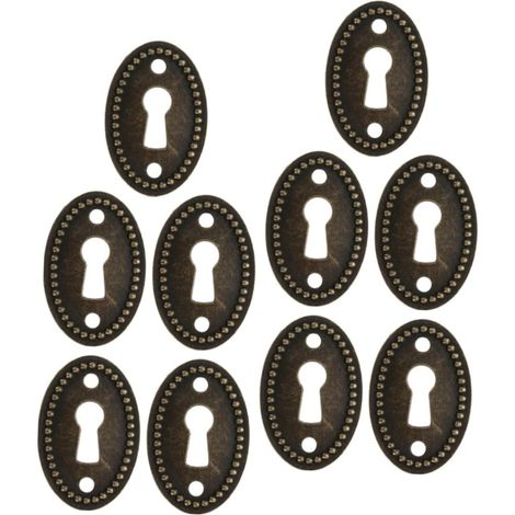 Lot de 12 plaques décoratives ovales antiques pour serrures (1/5)