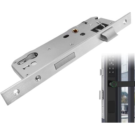 Serrure à cadre tubulaire - En acier inoxydable argenté - Robuste - Pour porte d'entrée, porte de chambre, porte en métal - 92 x 40 mm (1/4)