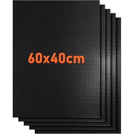Tapis de Cuisson Barbecue Réutilisable 40 x 60 cm Lot de 5 Antiadhésif pour Four et Grill Gaz Électrique Charbon Facile à Nettoyer et Découper (1/5)