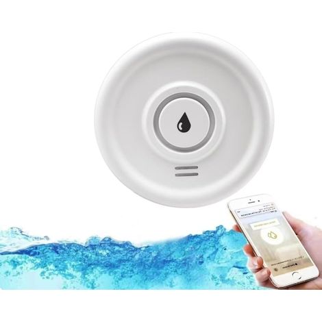 Détecteur de fuite d'eau WiFi intelligent - Alertes en temps réel - Capteur de niveau d'eau sans fil - Pour tuyaux, chambres, cuisines, salles de bains, caves