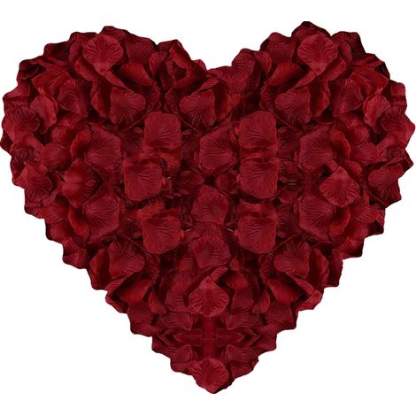 Pétale De Rose Artificielle, 1200 Pcs Pétales à Jeter Pour Mariage, Décoration Saint Valentin, Chambres Romantiques Et Belles, Merveilleuses Décorations d'Anniversaire (Rouge Foncé) (1/5)
