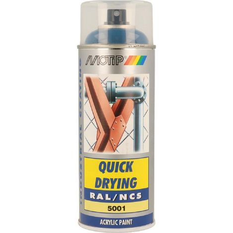 Peinture Aerosol Acryl Ral5001 Motip 400ml Bleu vert (1/5)