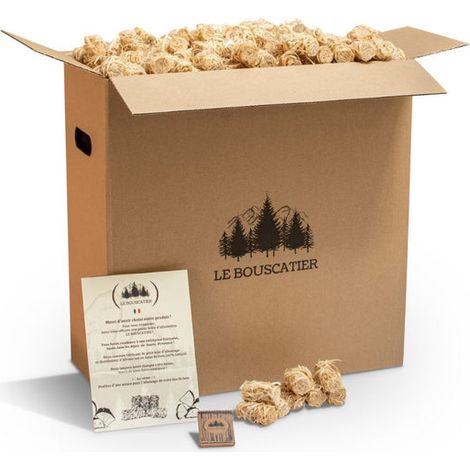 Allume-feu écologique en Laine et Cire de Bois 100% naturels pour cheminée poêle cuisinière Barbecue brasero et feu de Camps.780/800u  allumes-feu sans Odeur. Boite d'allumettes Offerte (1/5)