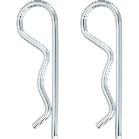 2 Pcs Goupille D'Attelage, 5mm x 100mm R Clips Acier Carbone Goupille De Retenue Épingles À Cheveux Goupille Fendue Kit D'Assortiment Chariots Camion Goupille D'Attelage, Argent (1/5)