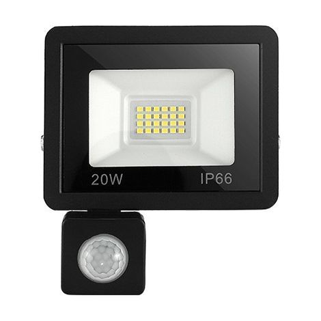 Faro LED da esterno da 20 W con sensore di movimento, 6500 K. Con grado di protezione IP66, questo faro LED da esterno è dotato di sensore di movimento ed è adatto per giardini, patii, prati e feste. (1/5)