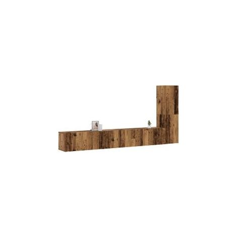 Meubles TV muraux 3 pcs vieux bois bois d'ingénierie (1/5)