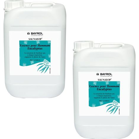 Lot de 2 bidons Saunatop Eucalyptus - Essences aromatiques Bidon de 6L pour hammams - Bayrol (1/2)