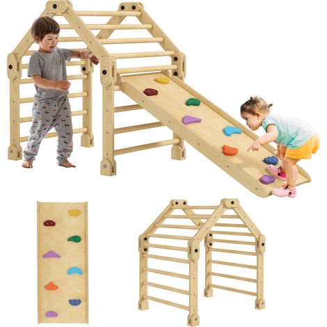 3-in-1-Kletterset für Kinder im Innenbereich mit Rutsche, faltbar, Geschenk für Kinder von 2-6 Jahren