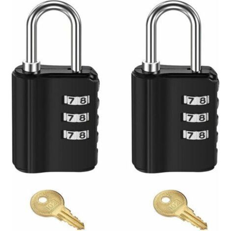 Cadenas A Combinaison Avec Cles 2Pcs, Cadenas De Casier Exterieur Resistant Aux Intemperies A 4 Chiffres Pour Ecole, Salle De Sport, Cloture, Moraillon, Garage, Portail, Boite A Outils (Noi (1/5)