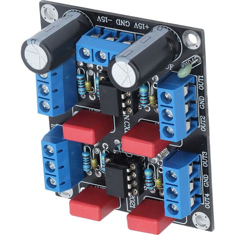 Carte de préamplification à double alimentation, module d'amplification audio 4 canaux, alimentation CC 12 V-15 V NE5532 (1/5)