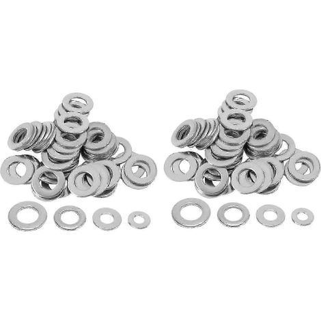 Rondelles métriques assorties (lot de 400) compatibles avec M3, M4, M5 et M6 - Rondelles plates épaisses en acier inoxydable SD WHBYV (1/4)