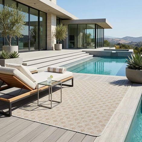 Tapis d'extérieur - Tapis décoratif - Tapis de terrasse - Tapis de Jardin - Tapis de Plage (1/5)