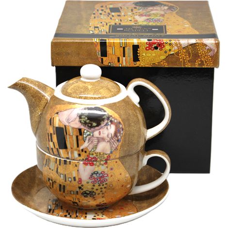 Tasse und Krug „Der Kuss“ von Gustav Klimt – ein elegantes Porzellangeschenk (1/5)