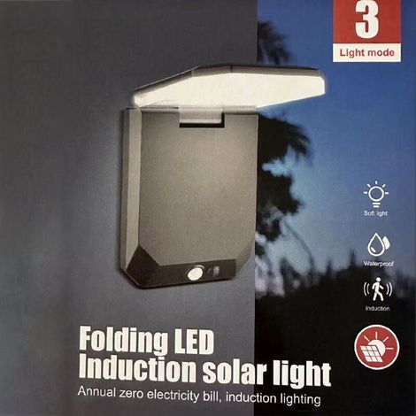 Applique murale solaire de jardin avec détecteur (1 unité) - Applique extérieure - Lampe étanche à détecteur - Applique de jardin - Éclairage d'allée - Lumière blanche (1/5)