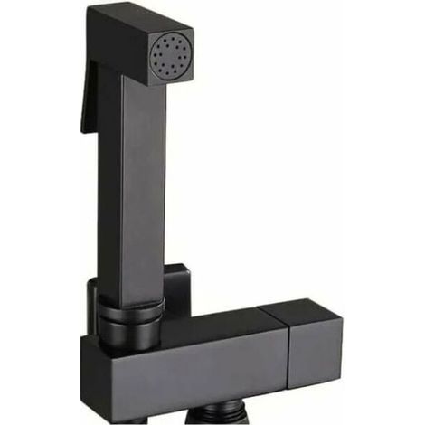Toilet Sprayer Kit, Black Brass Hand Held Bidet Sprayer Bidet Sprayer Wall Mounted Toilet Sprayer Complete Kit for Bathroom Cleaning, Personal Hygiene, G1/2 (1/4)
