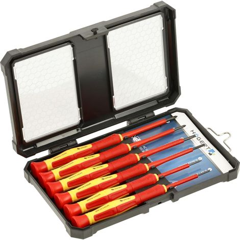 Högert Technik - Cacciavite di precisione 6 pezzi Set di cacciaviti VDE Set di cacciaviti Certificato VDE 1000 V in acciaio CrV (1/3)