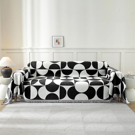 Couvre Canapé, 180x380 CM, Jeté De Canapé Grande Taille, Noir Blanc (1/5)