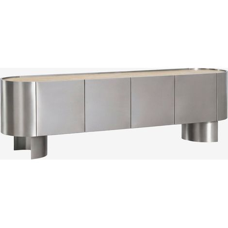 SKLUM TV-Möbel aus Edelstahl Luena Travertine &x2194&xFE0E 180 cm (1/5)
